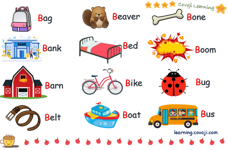 Words that start with letter B/ beginning letter with B, some